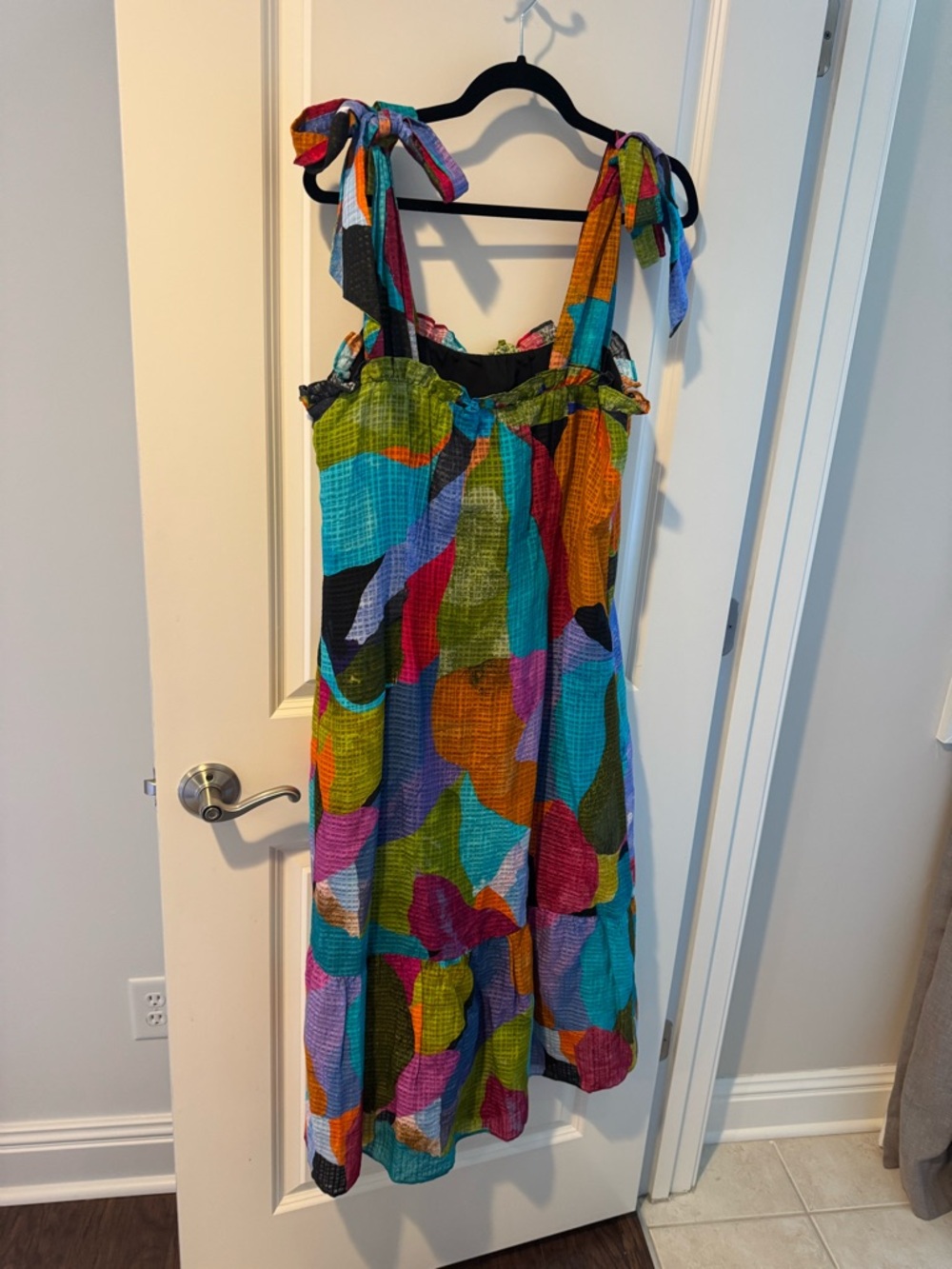 Marie Oliver Multi Color Maya Tie Midi Dress | M - Picture 6 of 7